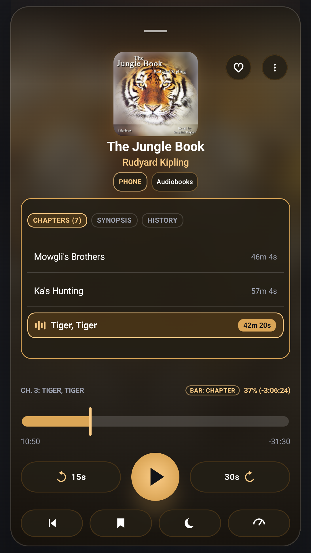 BookDock Chapter Player and Scrubber on Android Phone